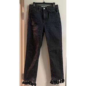 TopShop Moto Straight Leg Jeans with Tassels size 25